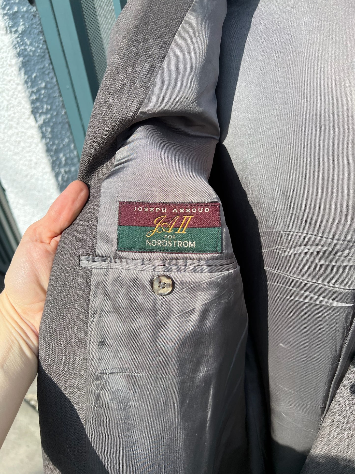 80s Joseph Abboud gray double breasted suit