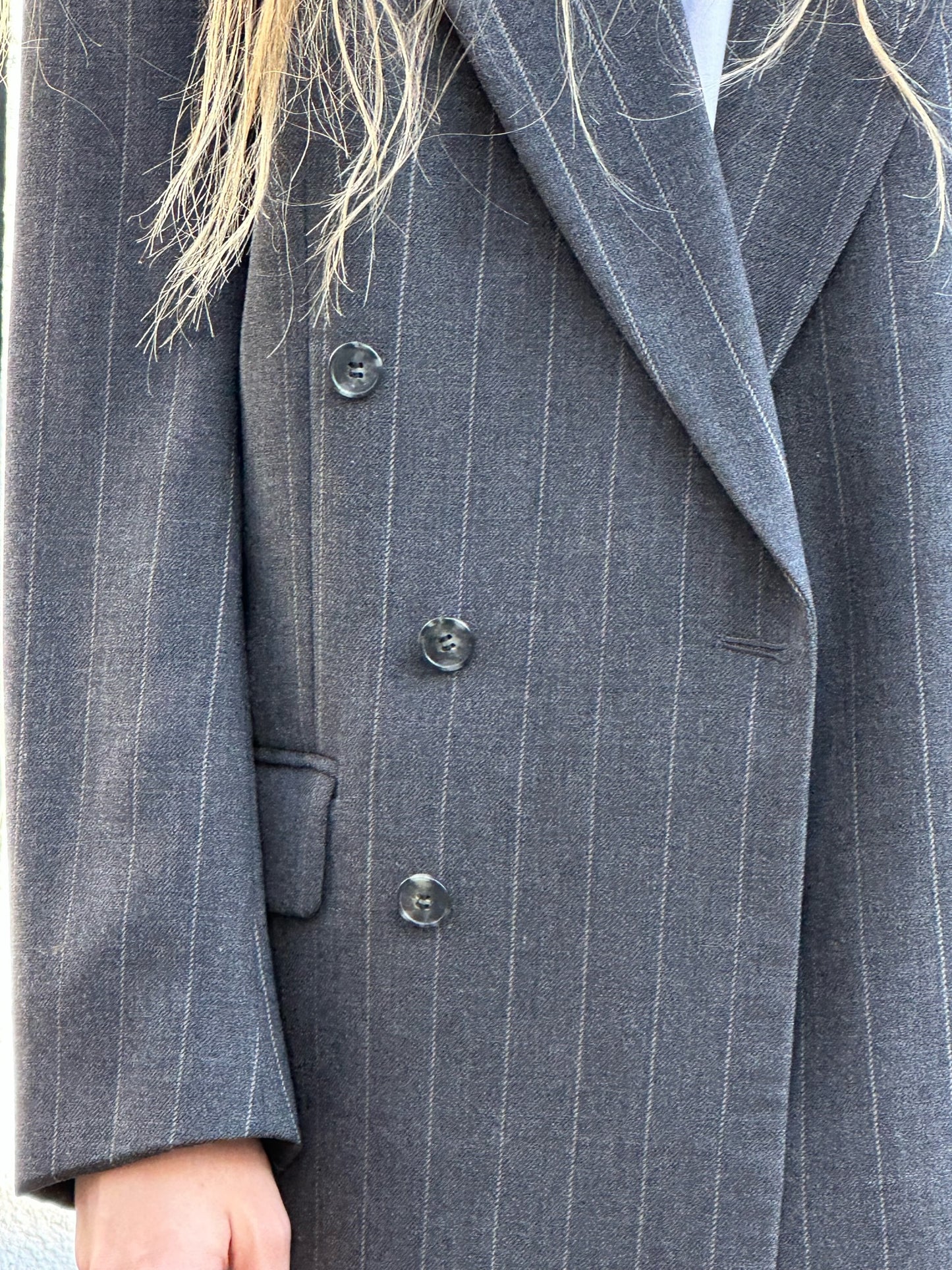 90s Joseph Abboud gray pinstripe double-breasted suit