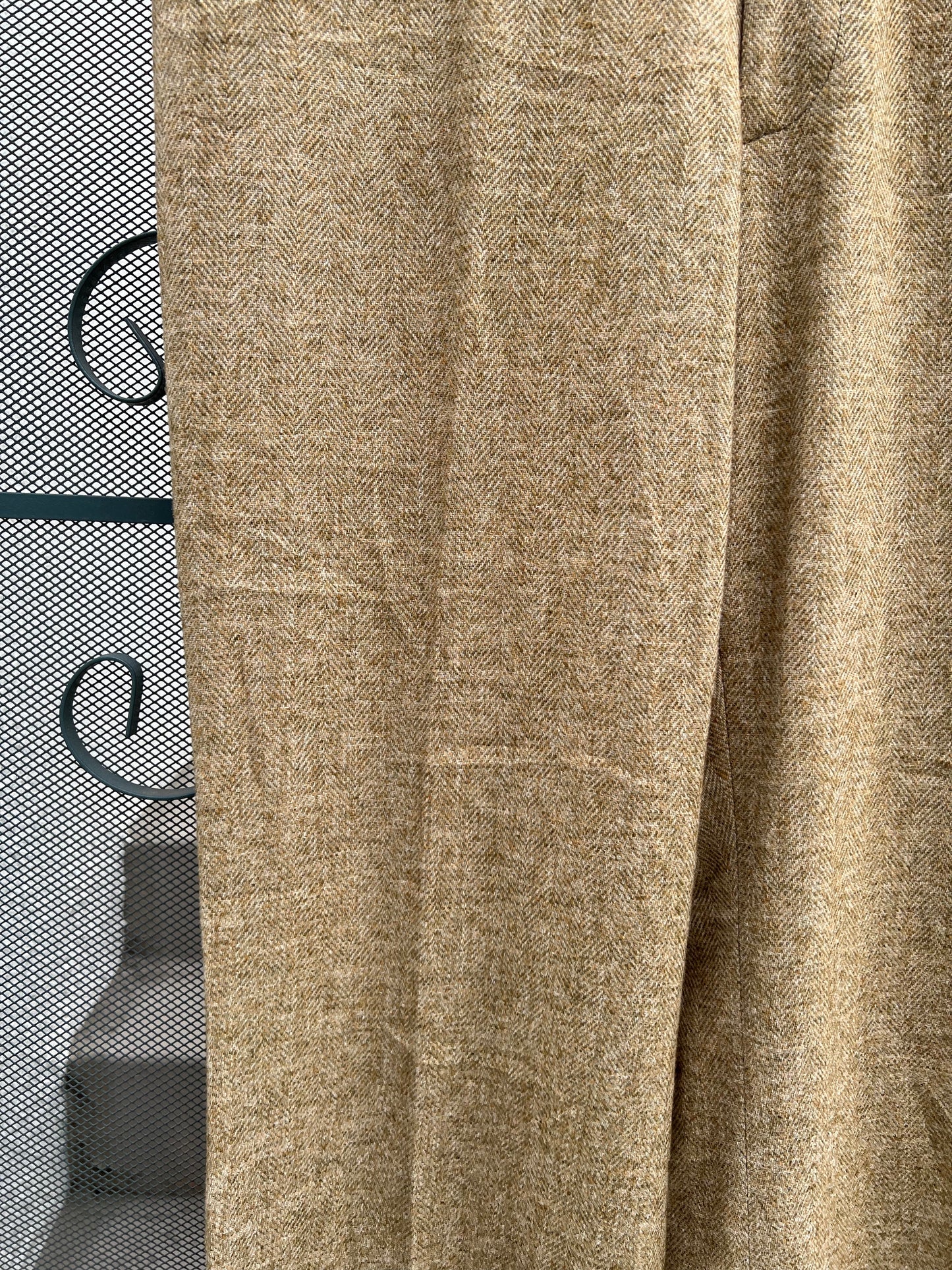 70s green and beige herringbone trousers