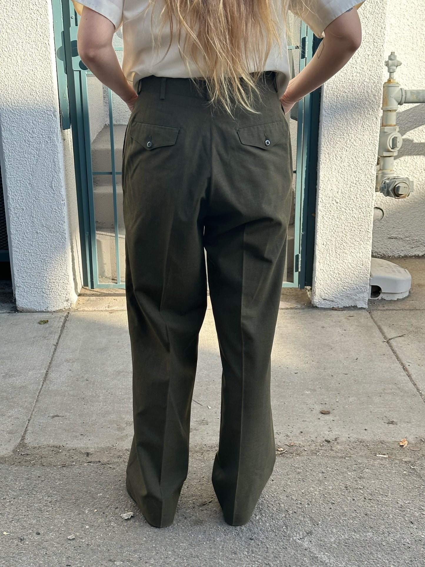 70s US Army olive green trousers