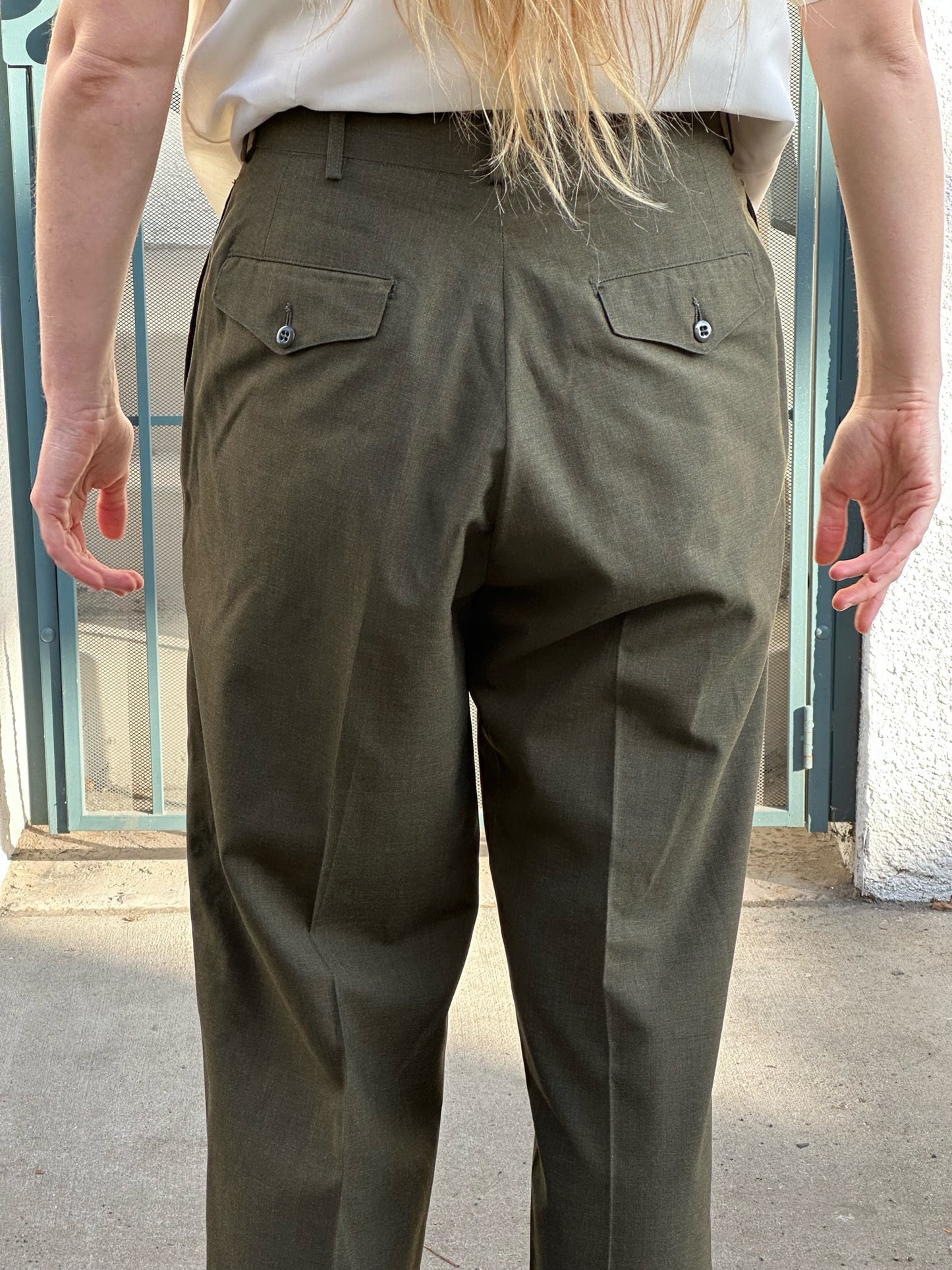 70s US Army olive green trousers