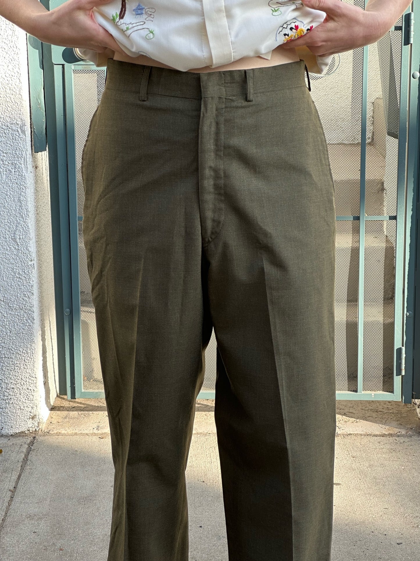 70s US Army olive green trousers