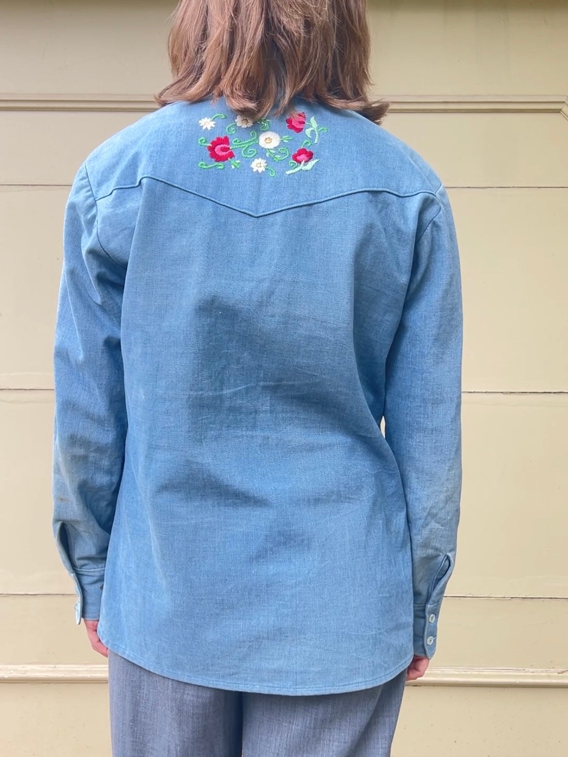 60s/70s Handmade by Susan embroidered floral western shirt