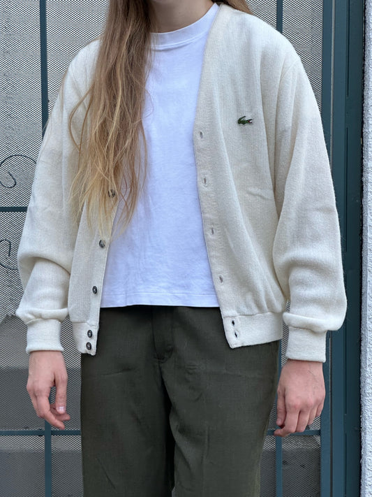 60s Izod Lacoste cream cardigan