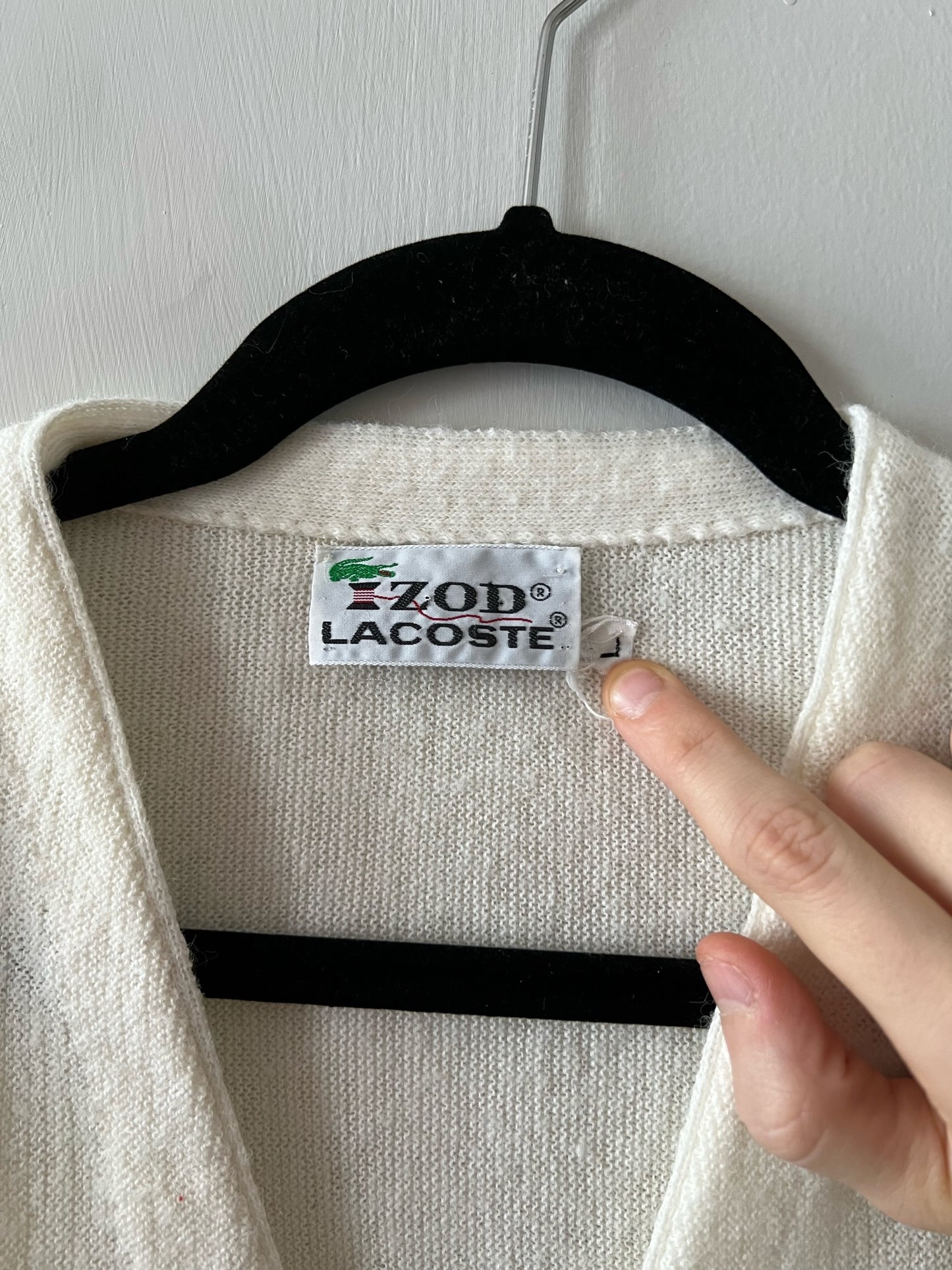 60s Izod Lacoste cream cardigan