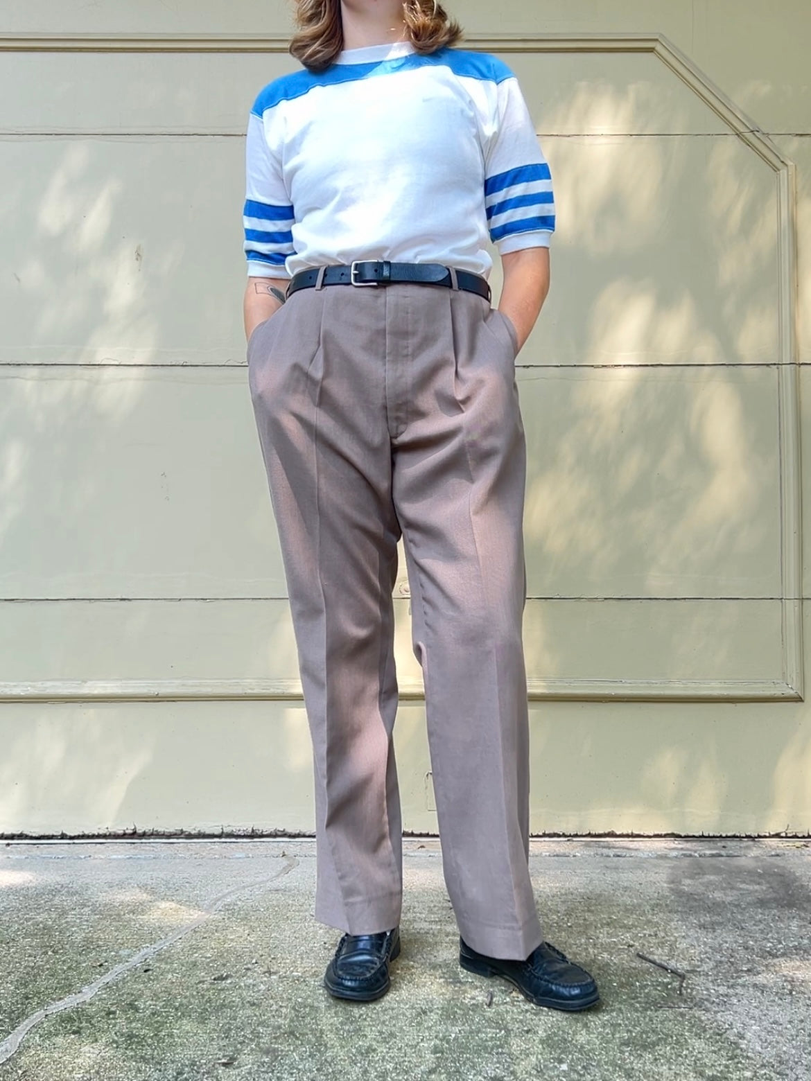 80s Mailliard's beige pleated trousers