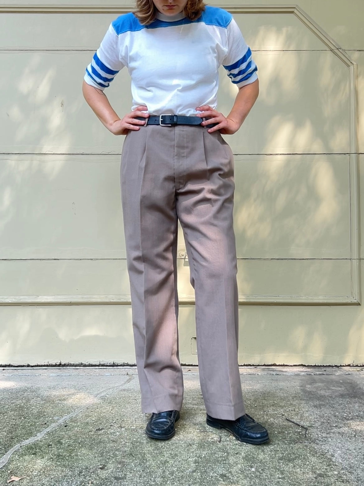 80s Mailliard's beige pleated trousers