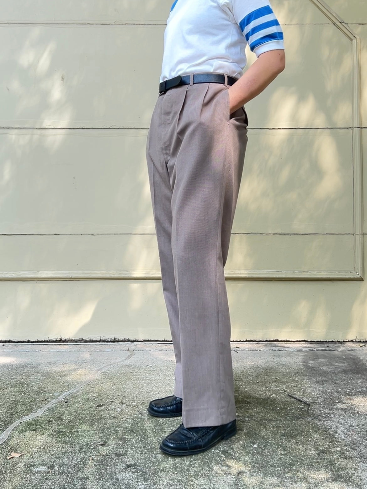 80s Mailliard's beige pleated trousers