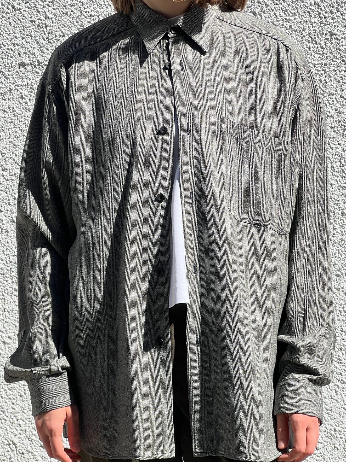 80s Medici salt and pepper viscose shirt