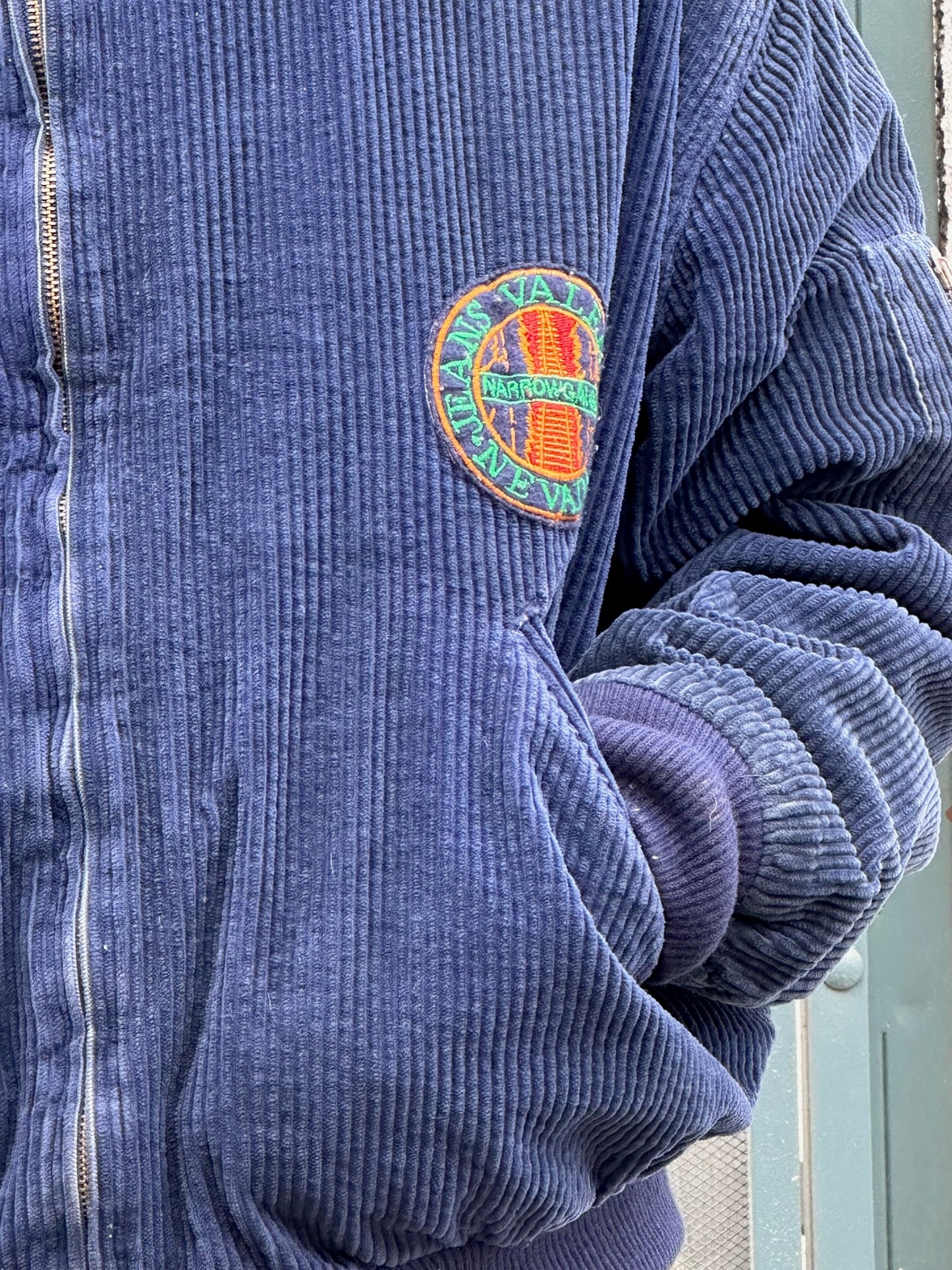 90s Valentino Jeans navy corduroy bomber jacket