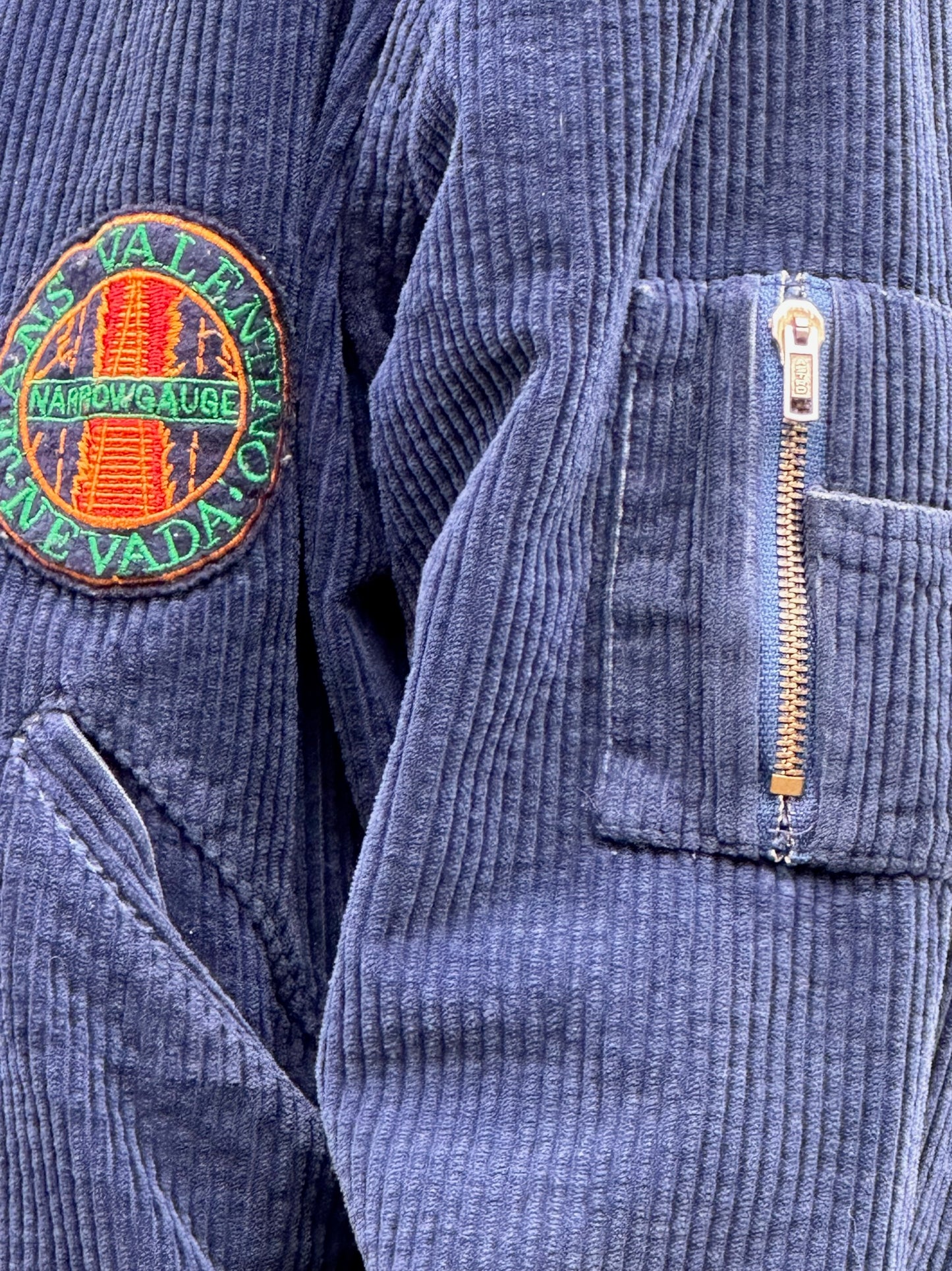 90s Valentino Jeans navy corduroy bomber jacket