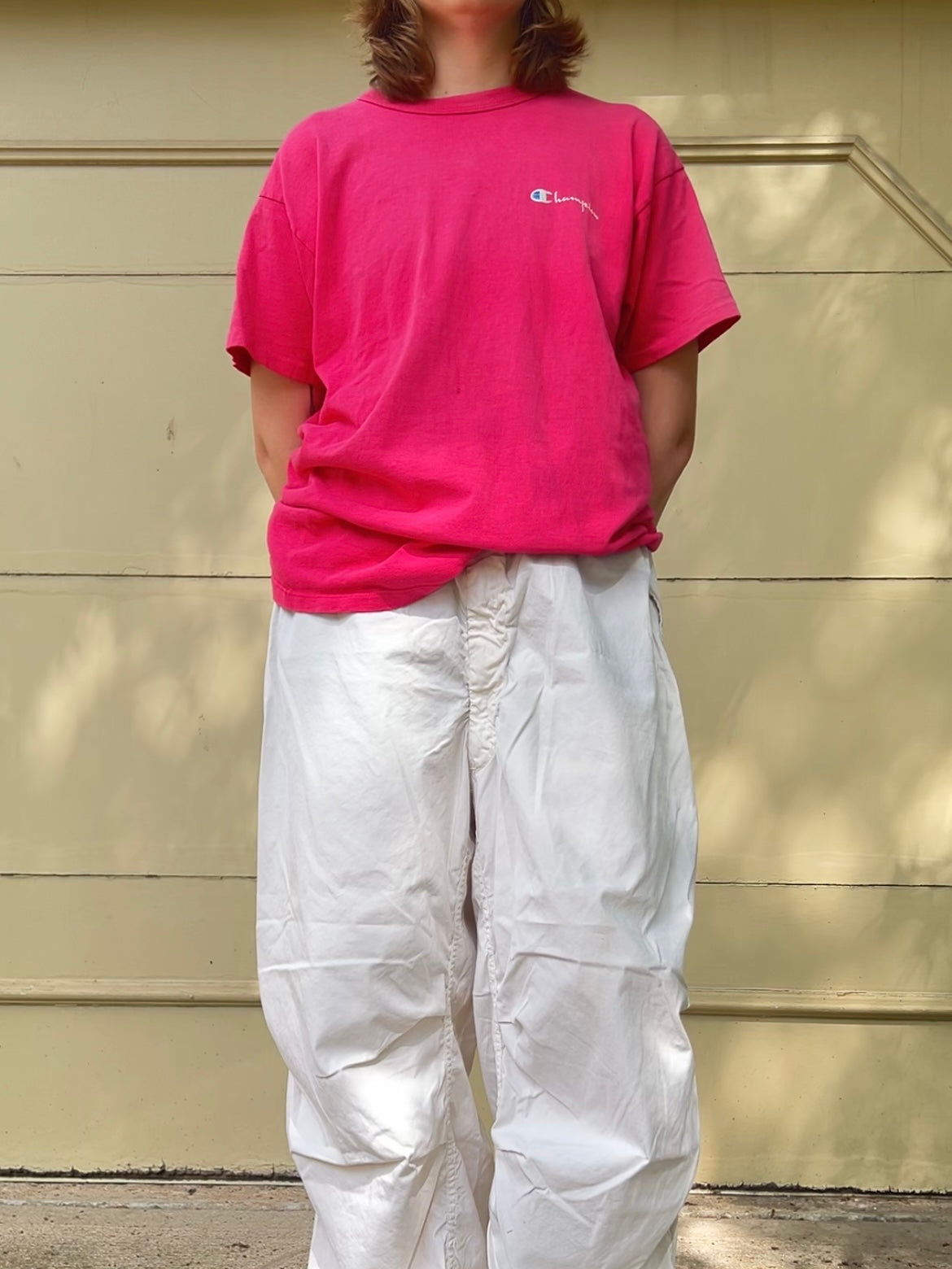 80s pink Champion tee