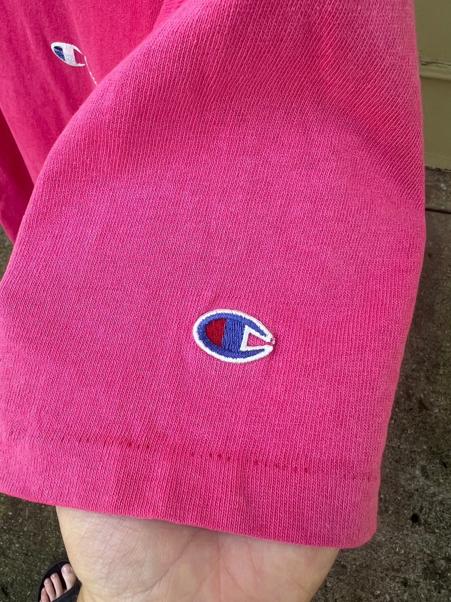 80s pink Champion tee