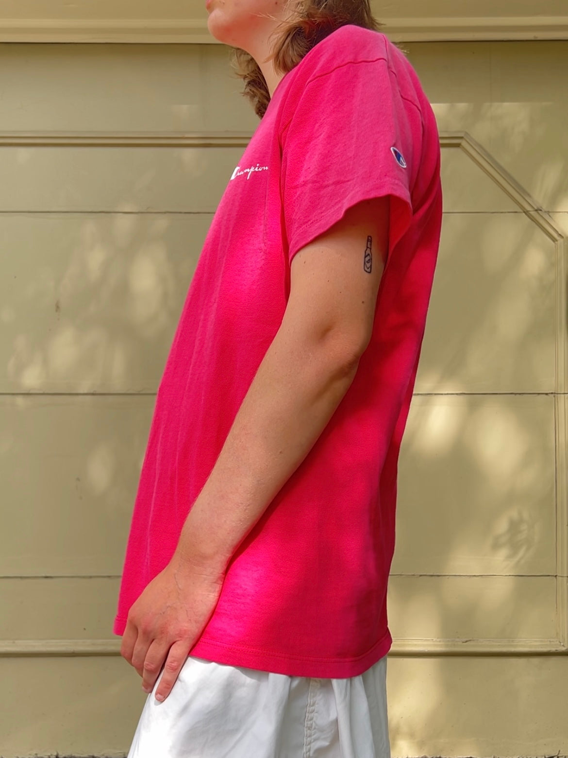 80s pink Champion tee