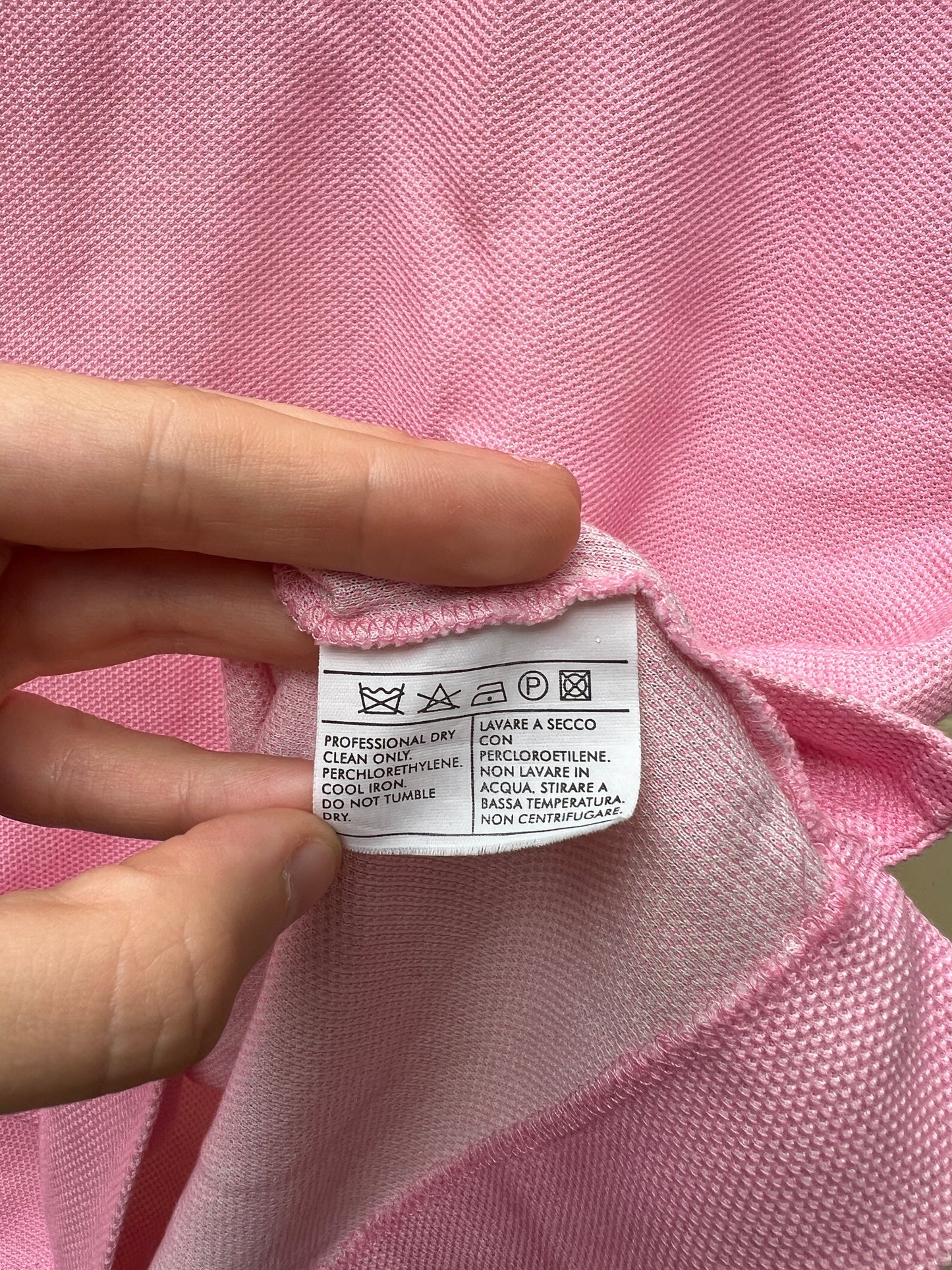 Y2K Salvatore Ferragamo pink zip collar polo