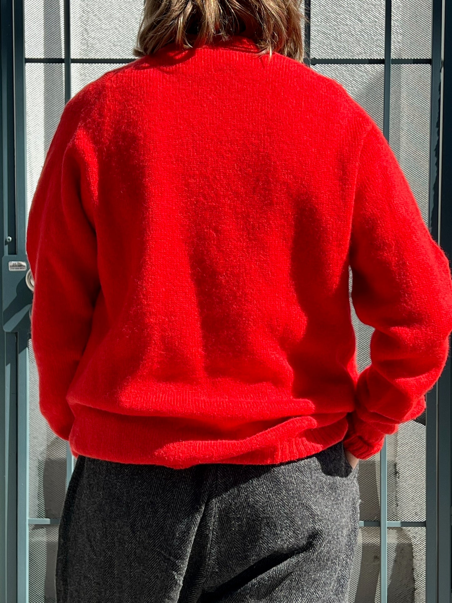 70s Murray Bros red cableknit fisherman sweater