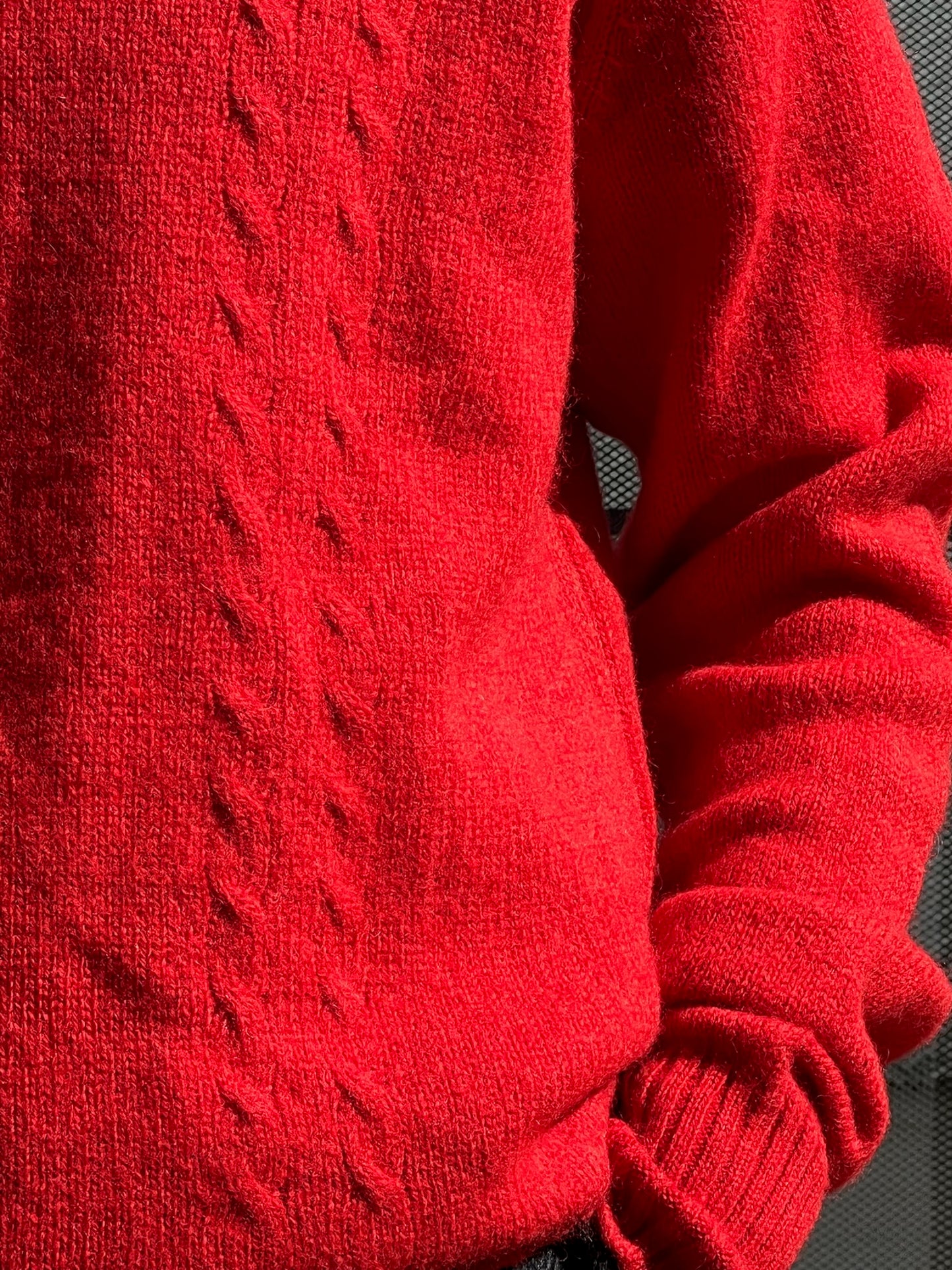 70s Murray Bros red cableknit fisherman sweater