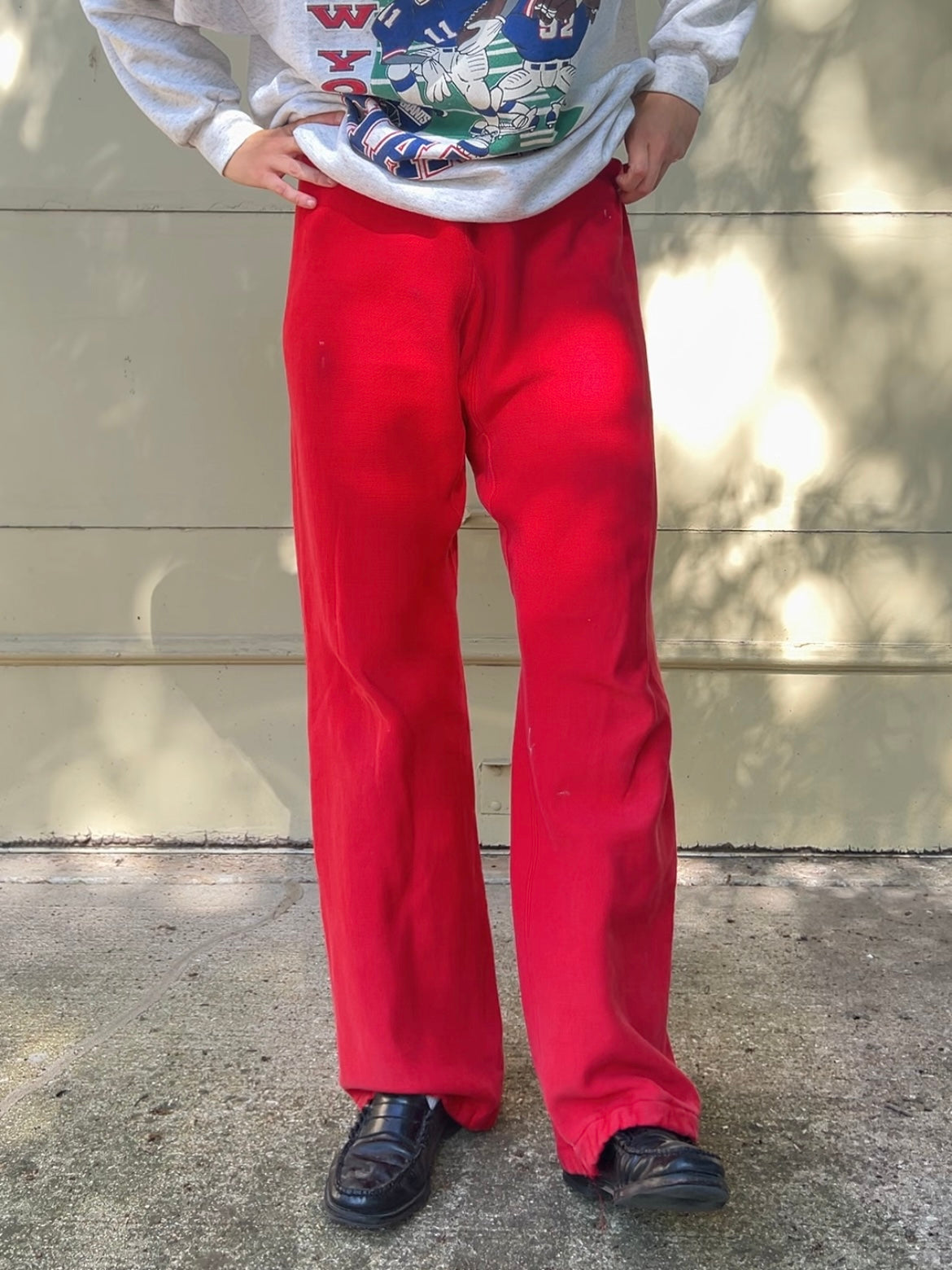 80s red Champion Reverse Weave bootcut sweatpants