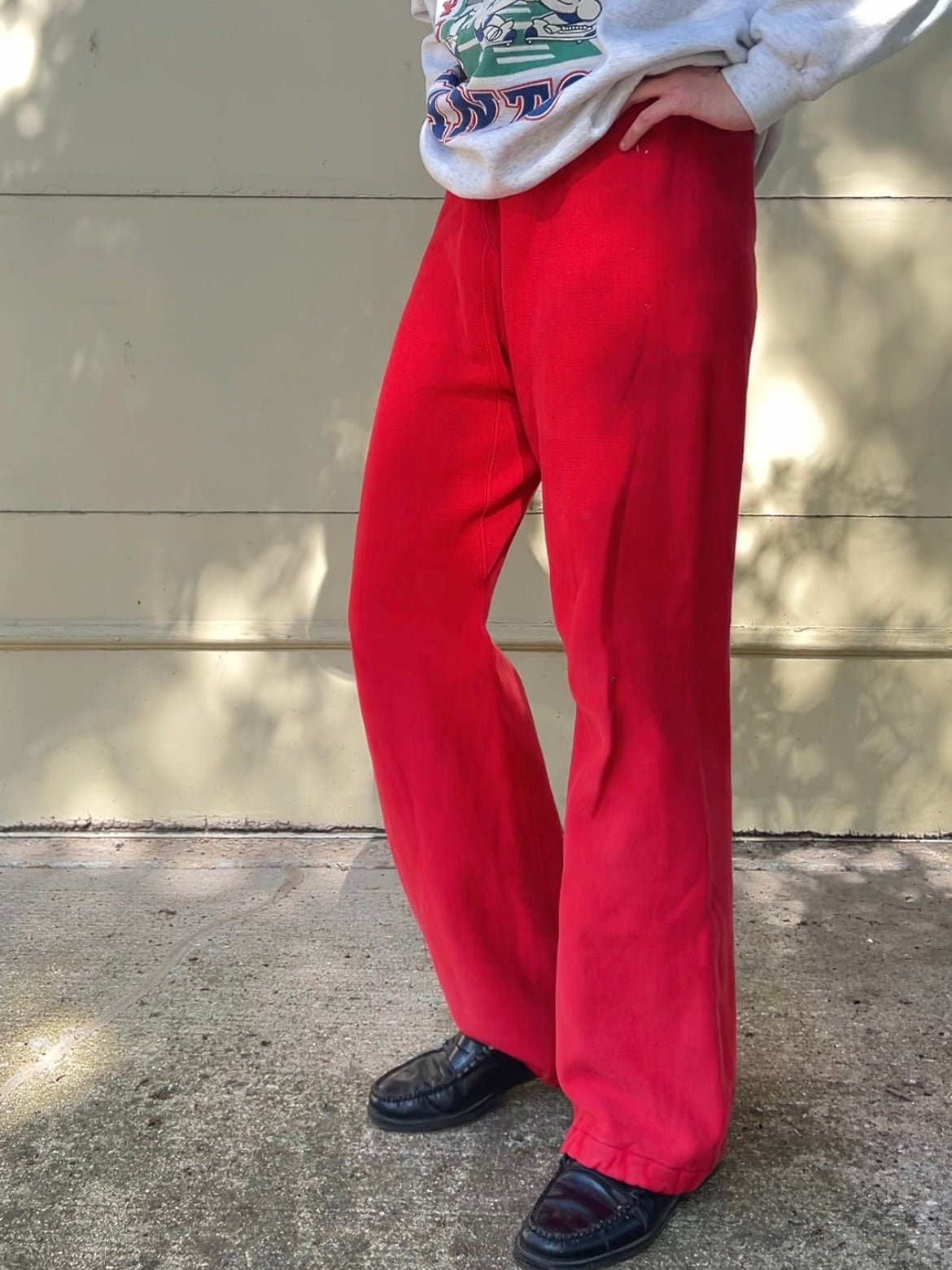 80s red Champion Reverse Weave bootcut sweatpants