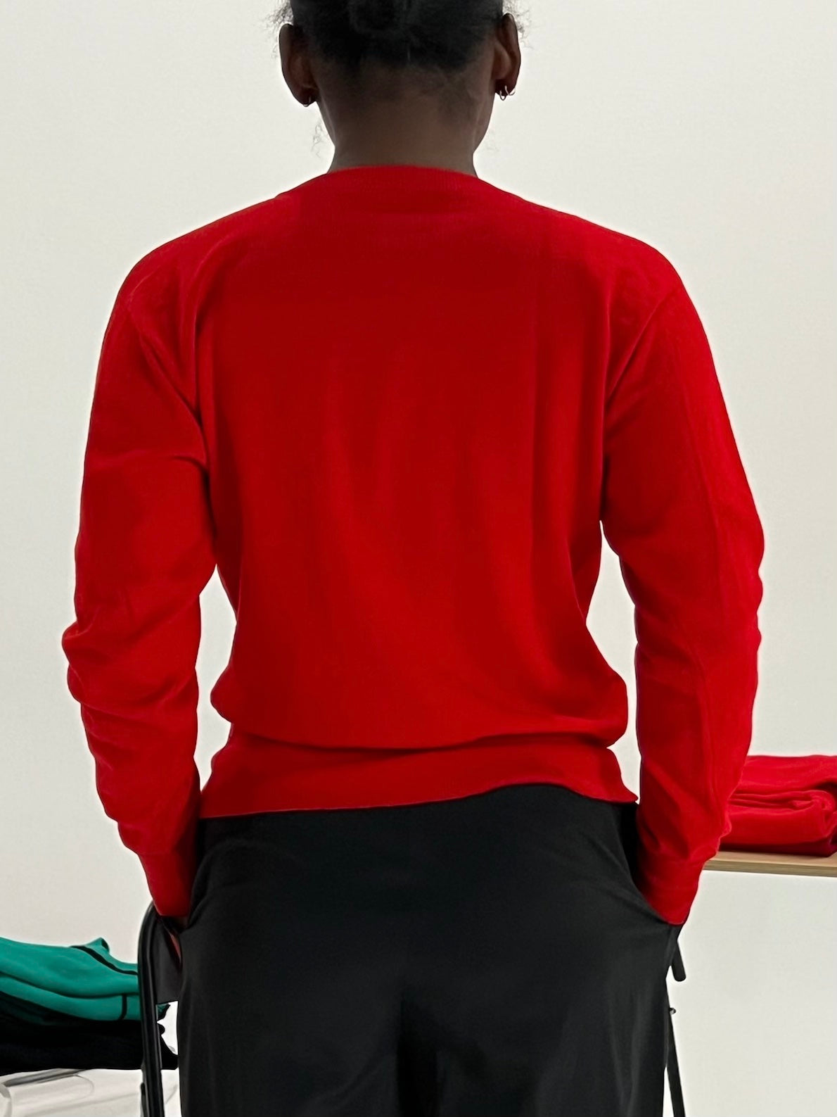 80s red crew neck sweater