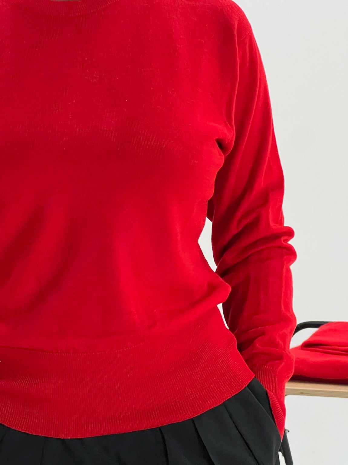 80s red crew neck sweater