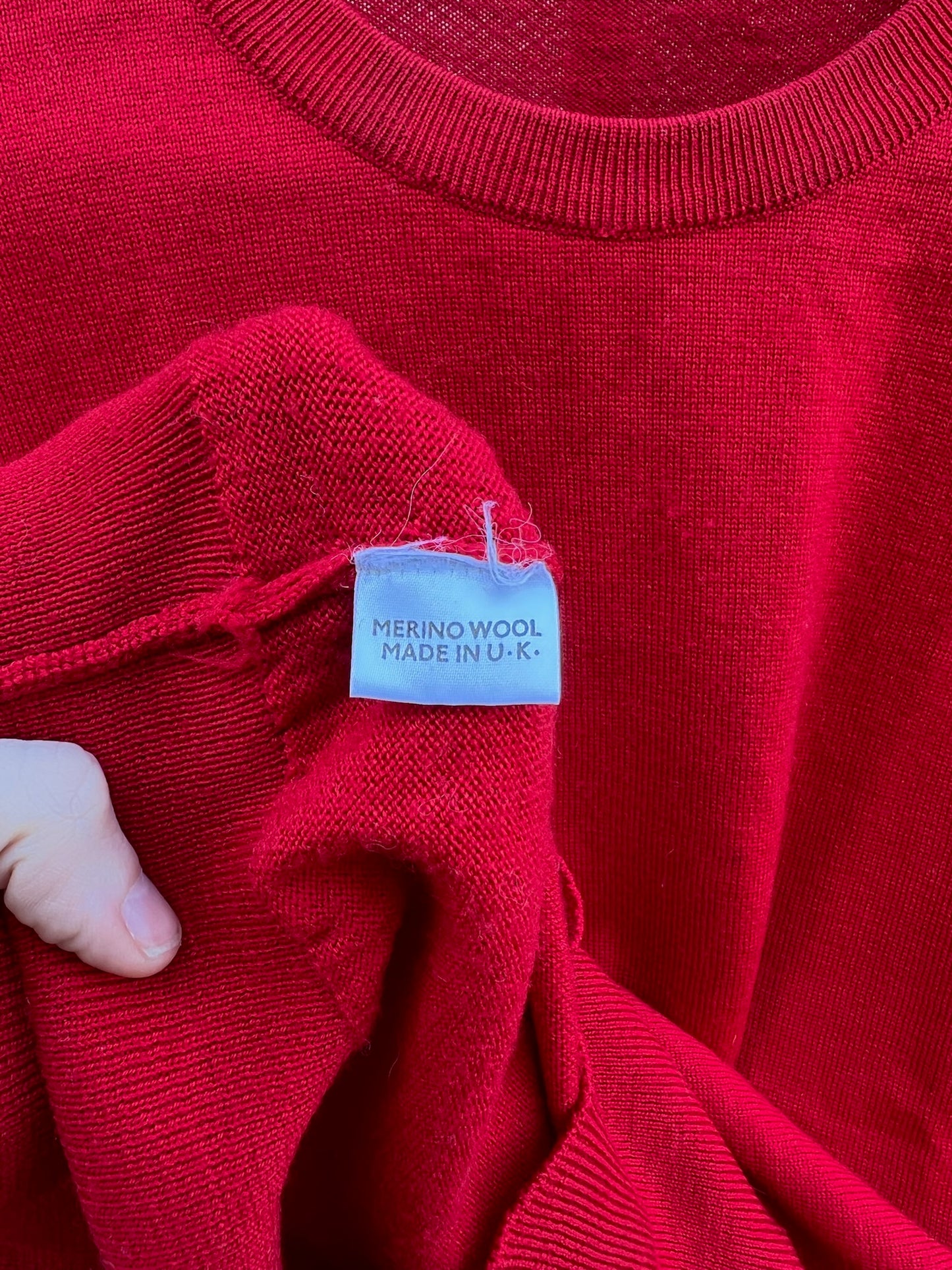 80s red crew neck sweater