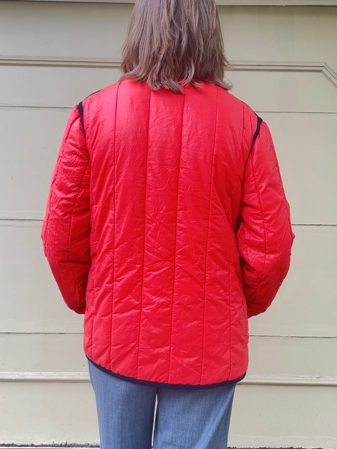 70s Cuddle Coat New York red and black reversible parka liner