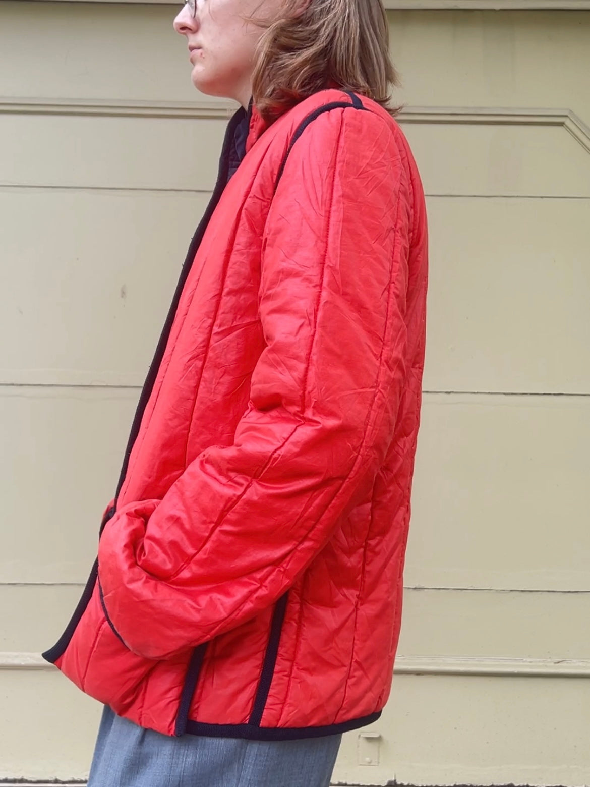 70s Cuddle Coat New York red and black reversible parka liner