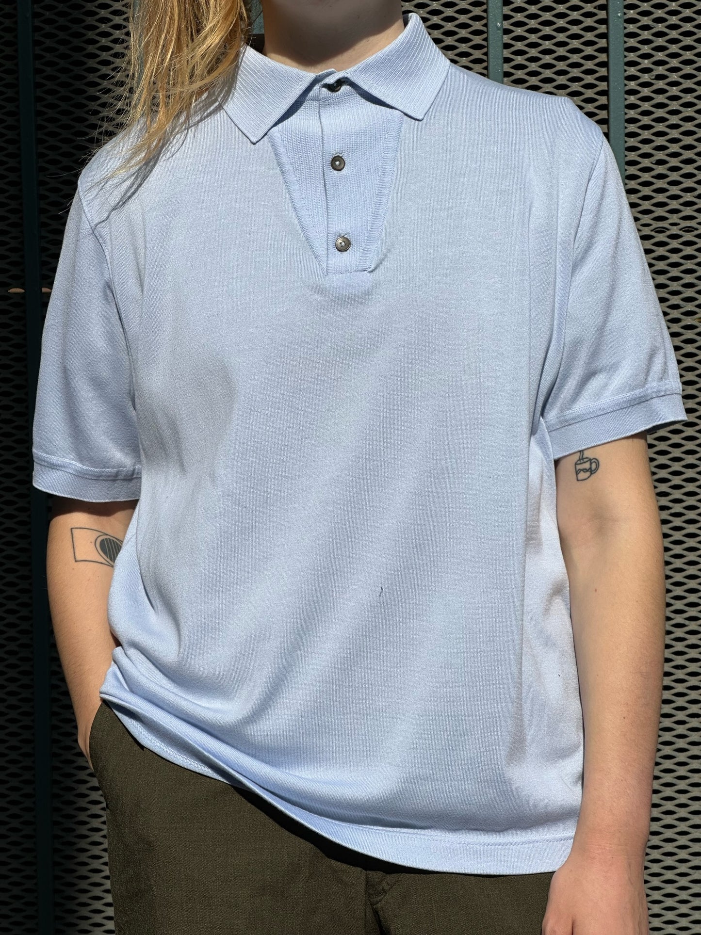 90s St. Croix Collections light blue knit polo