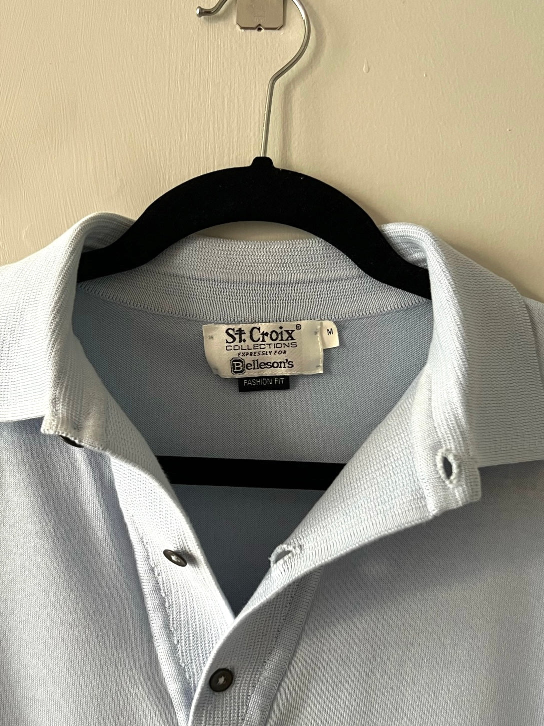 90s St. Croix Collections light blue knit polo