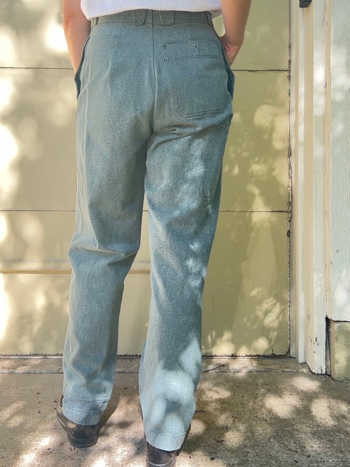 80s Swiss Military denim patch pocket trousers