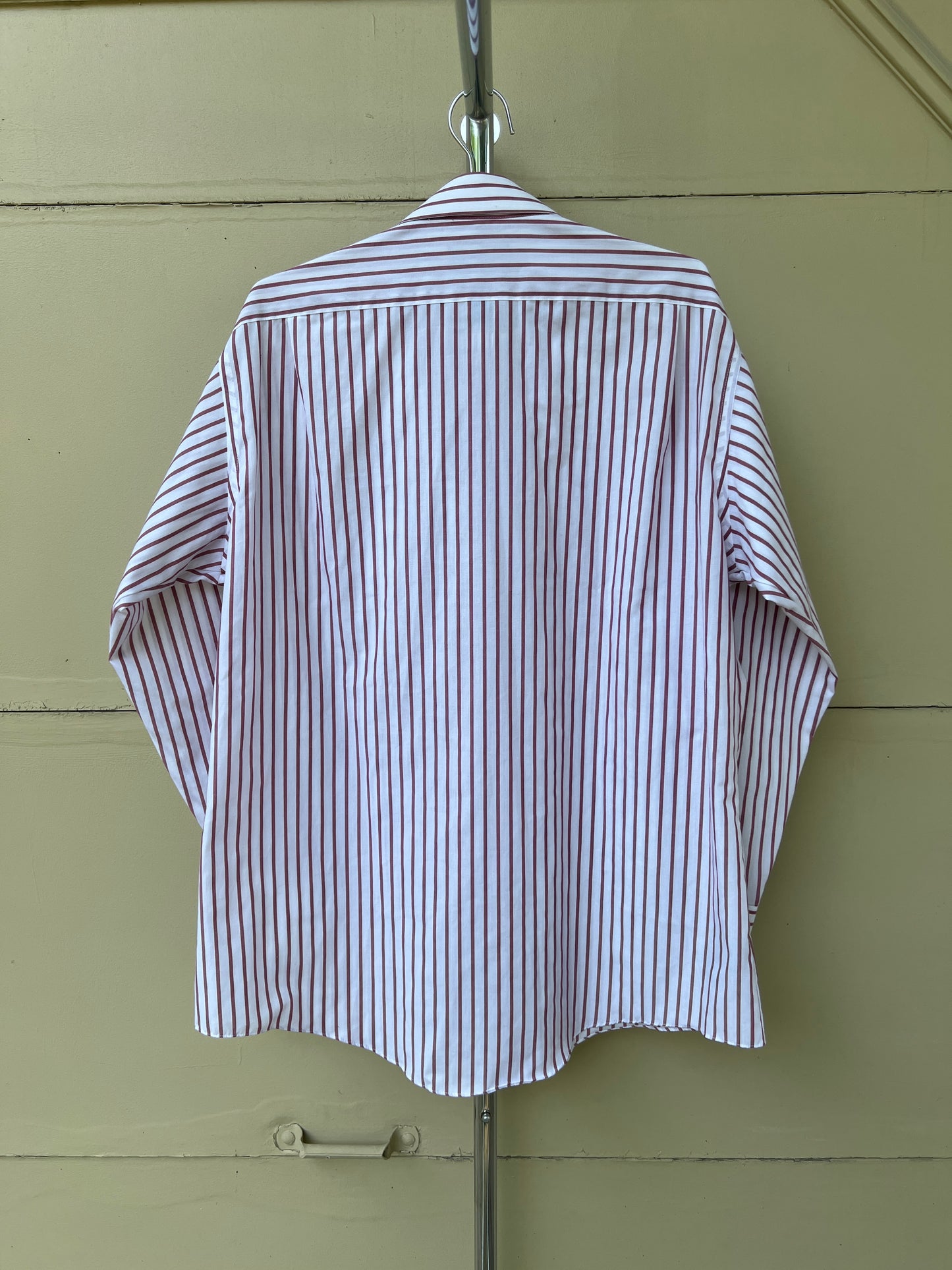 90s Towncraft maroon and white stripe button up