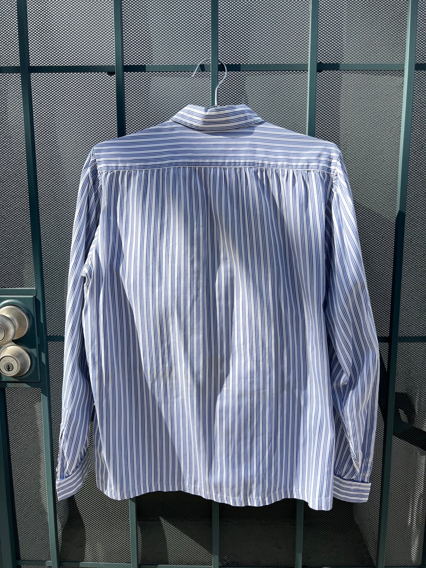 80s Turnbull & Asser Ltd blue and white stripe shirt