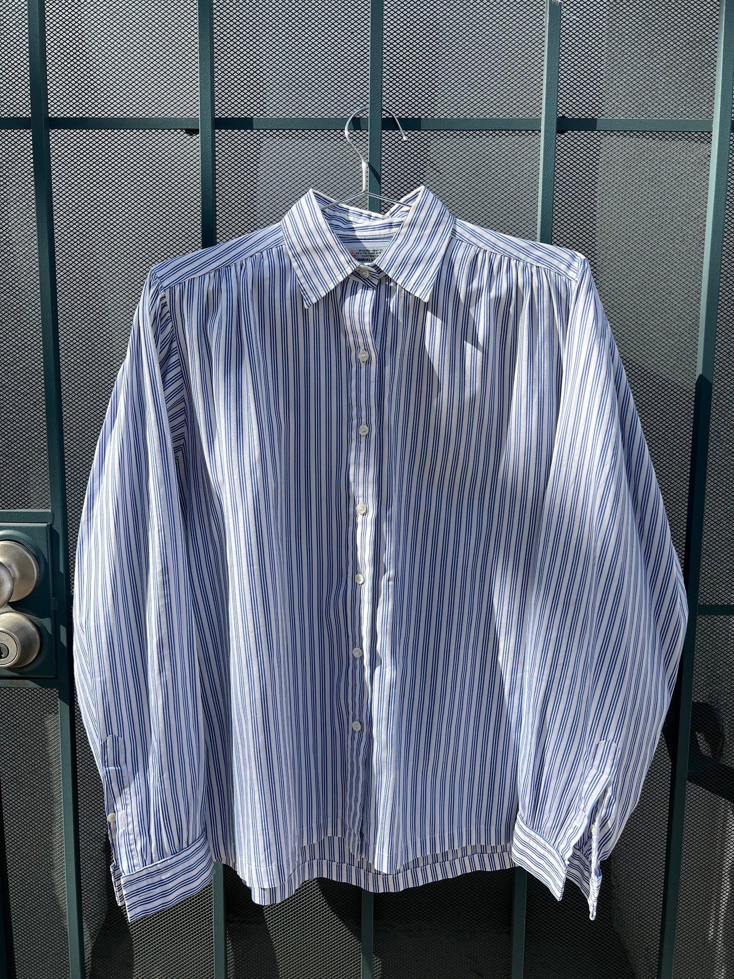 80s Turnbull & Asser Ltd blue and white stripe shirt