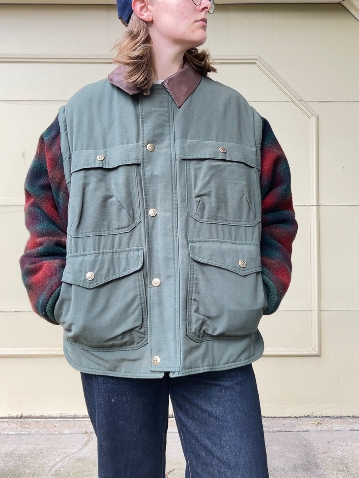 90s Woolrich convertible jacket with removeable sleeves